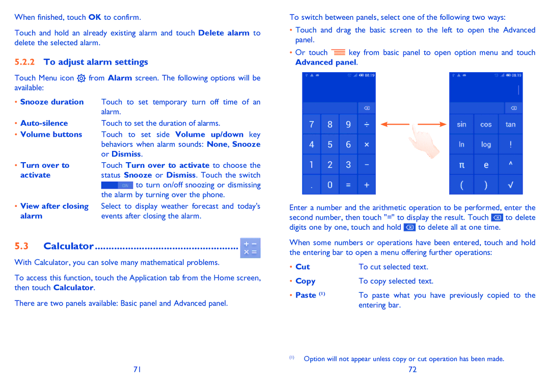 Alcatel POP C3 manual Calculator, To adjust alarm settings 