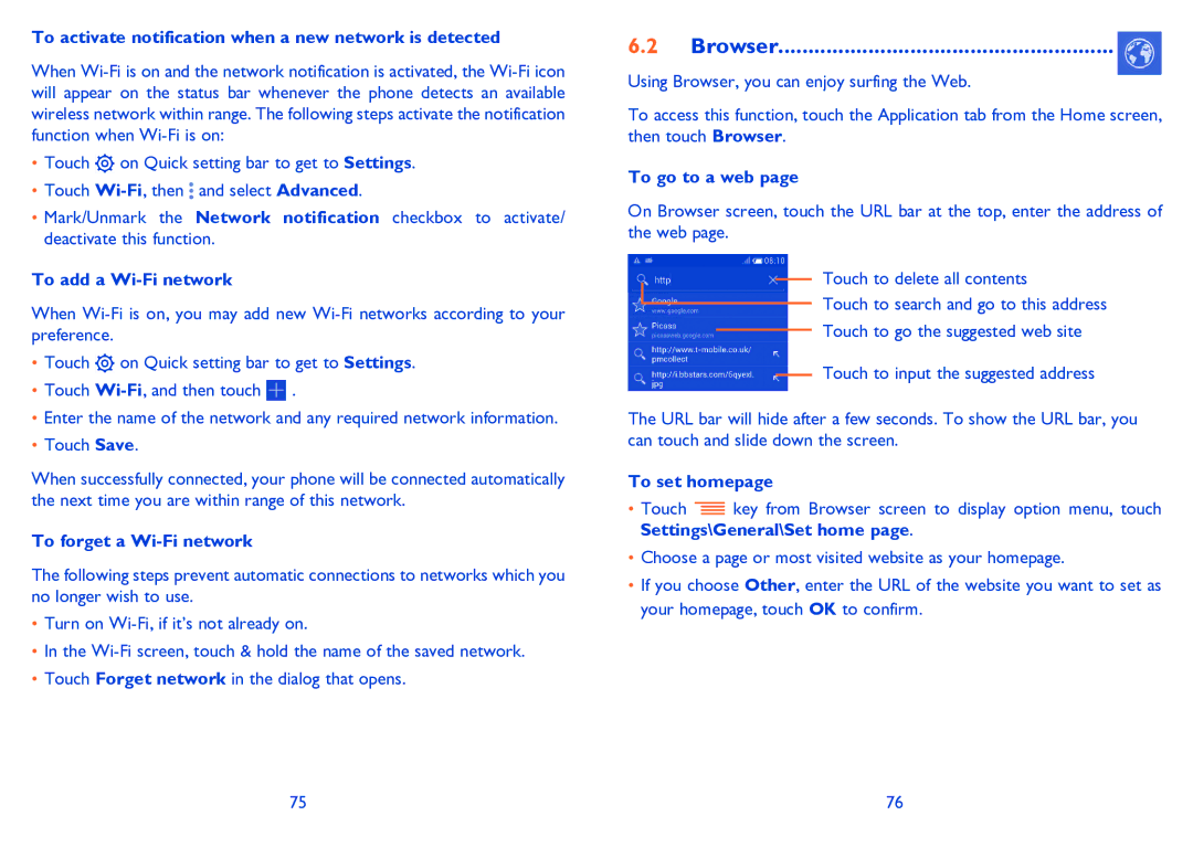 Alcatel POP C3 manual Browser 