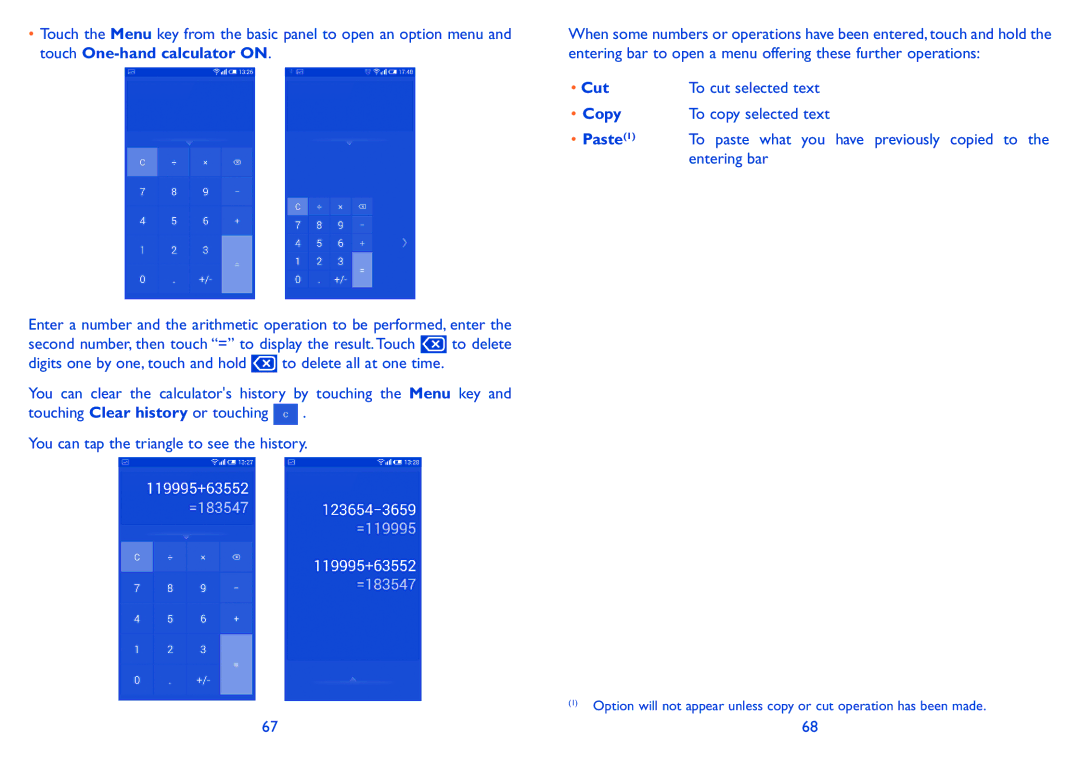 Alcatel POP S9 manual Cut, Copy, Paste 