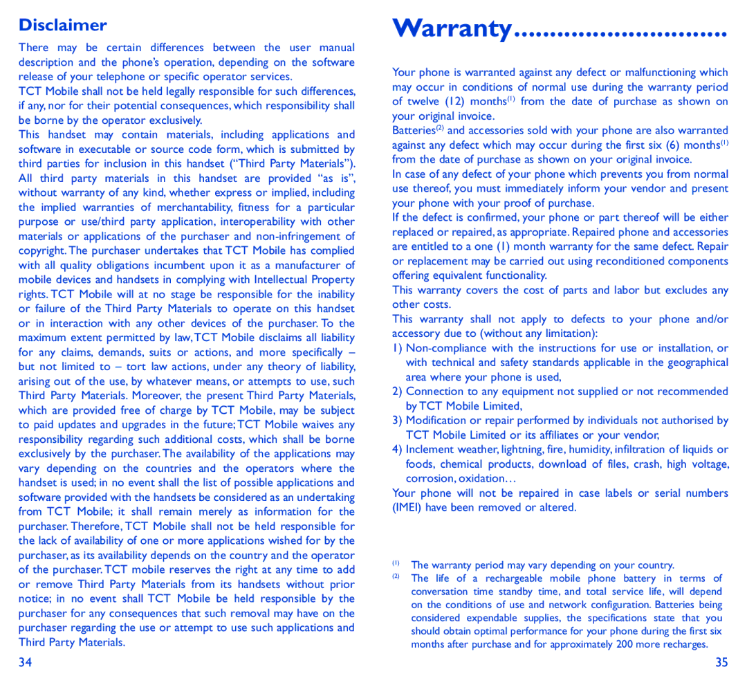 Alcatel SCRIBE EASY manual Disclaimer, Warranty 