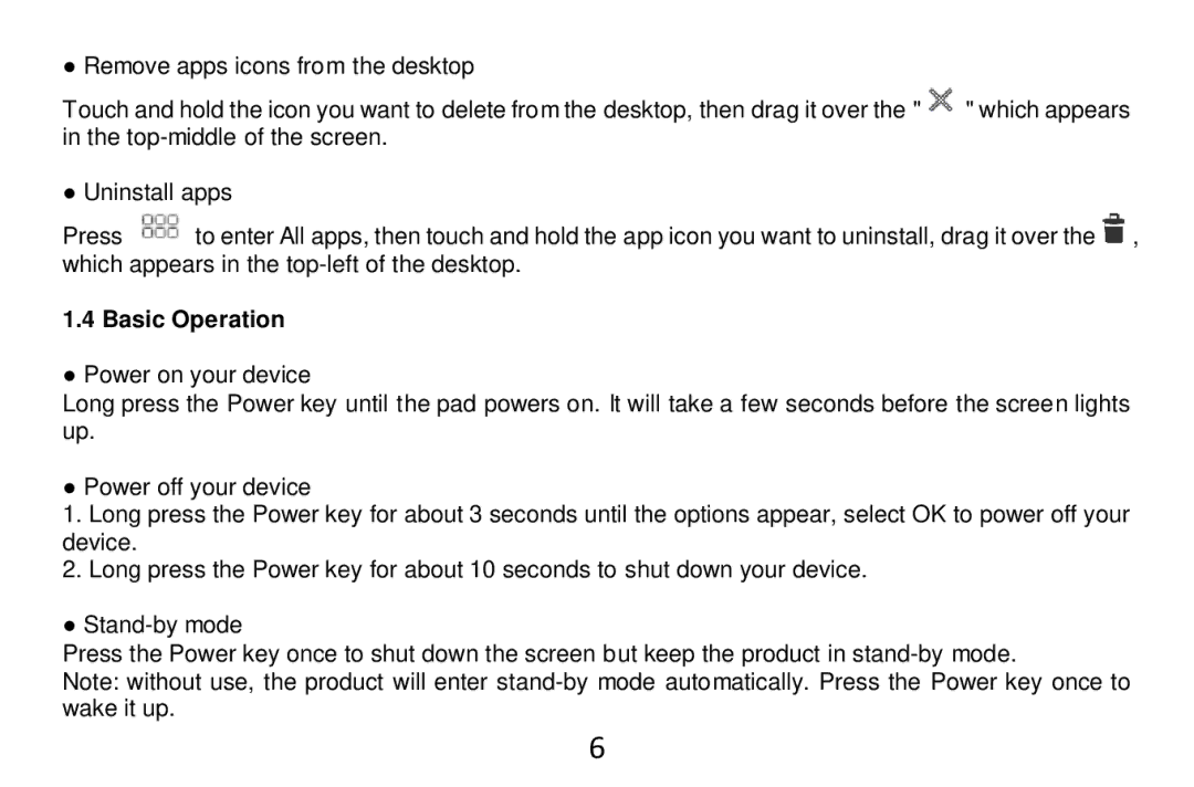 Alcatel Tab - 7HD manual Basic Operation 