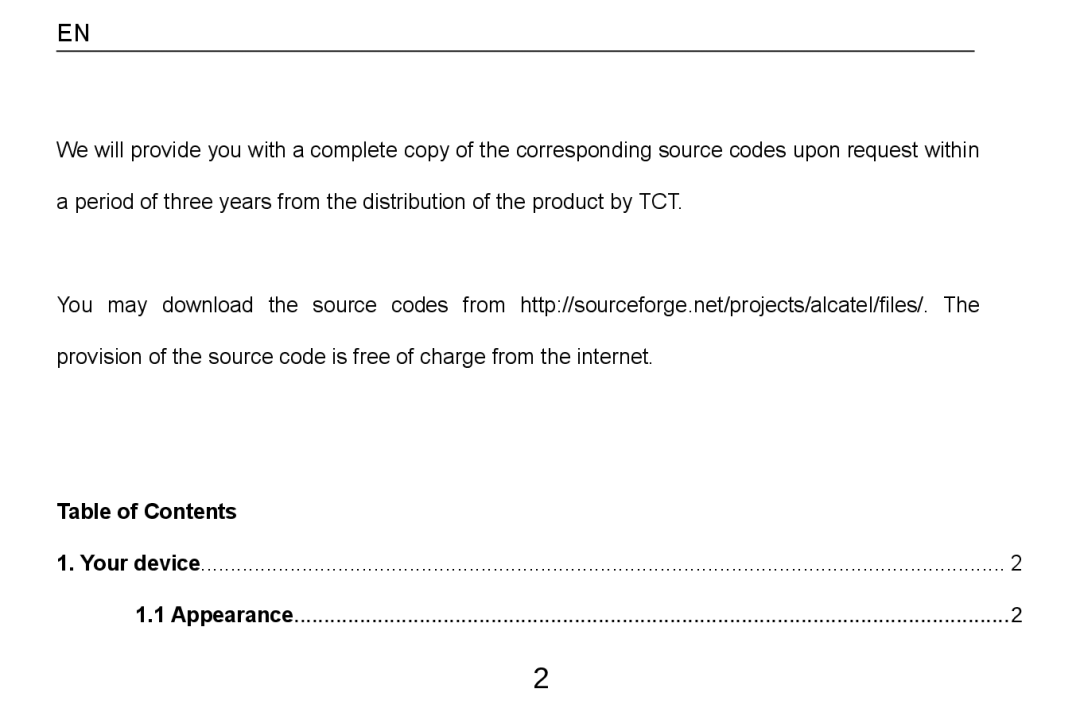 Alcatel Tab - 8HD manual Table of Contents 