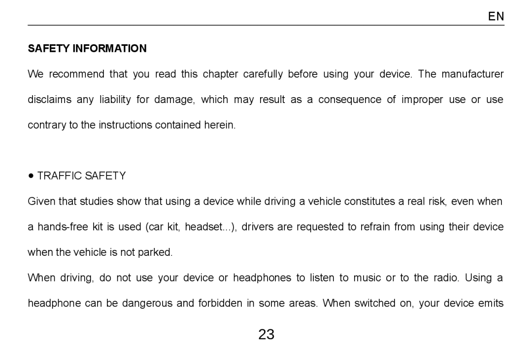 Alcatel Tab - 8HD manual Safety Information, Traffic Safety 