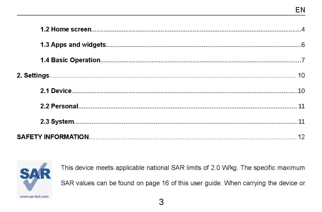 Alcatel Tab - 8HD manual Safety Information 