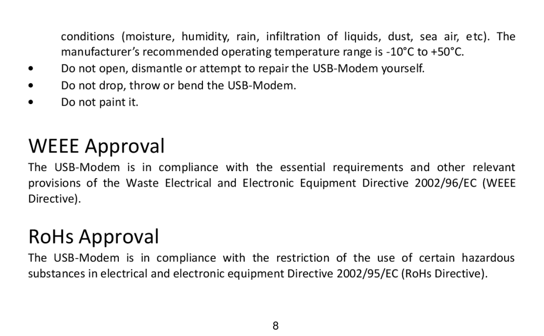 Alcatel X602 manual Weee Approval, RoHs Approval 