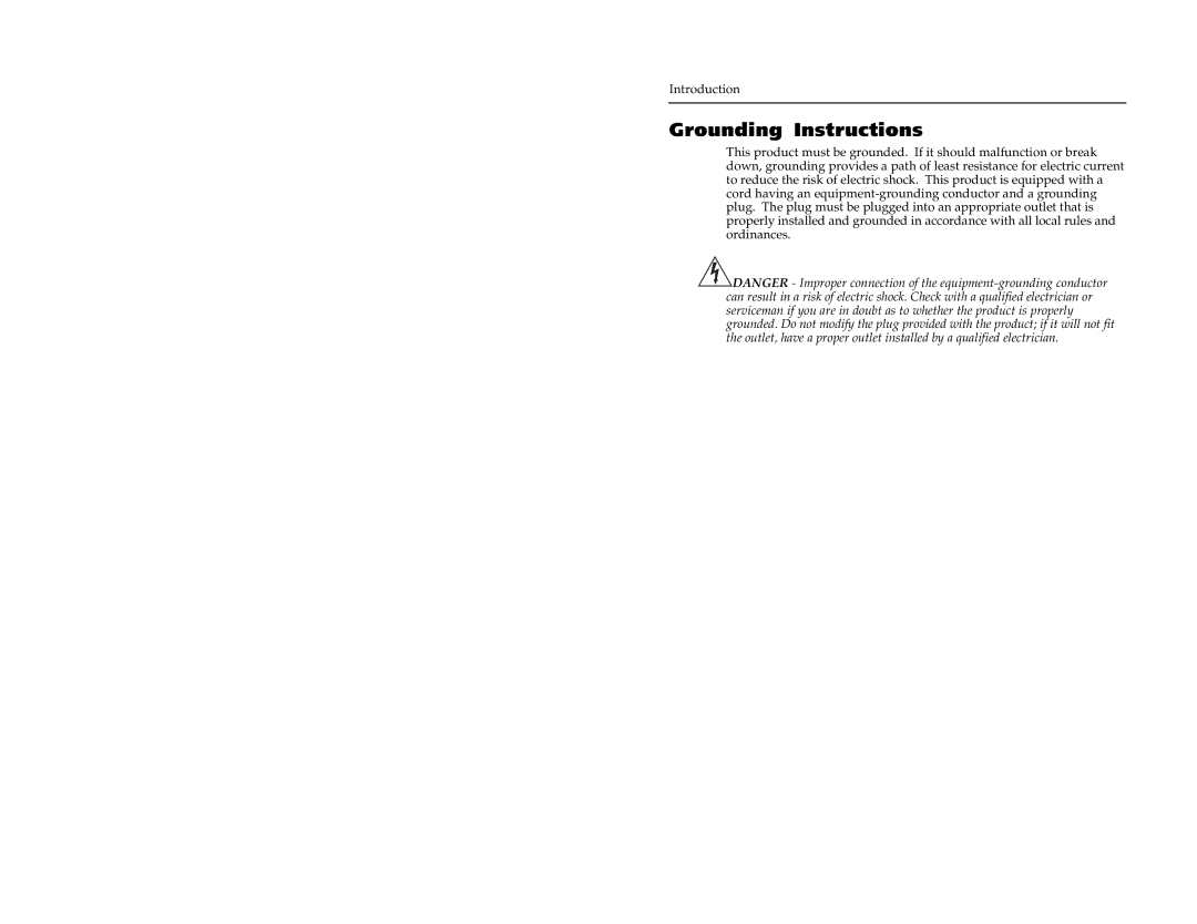 Alesis 12R manual Grounding Instructions 