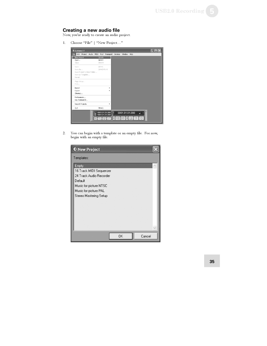 Alesis 16 manual Creating a new audio file 