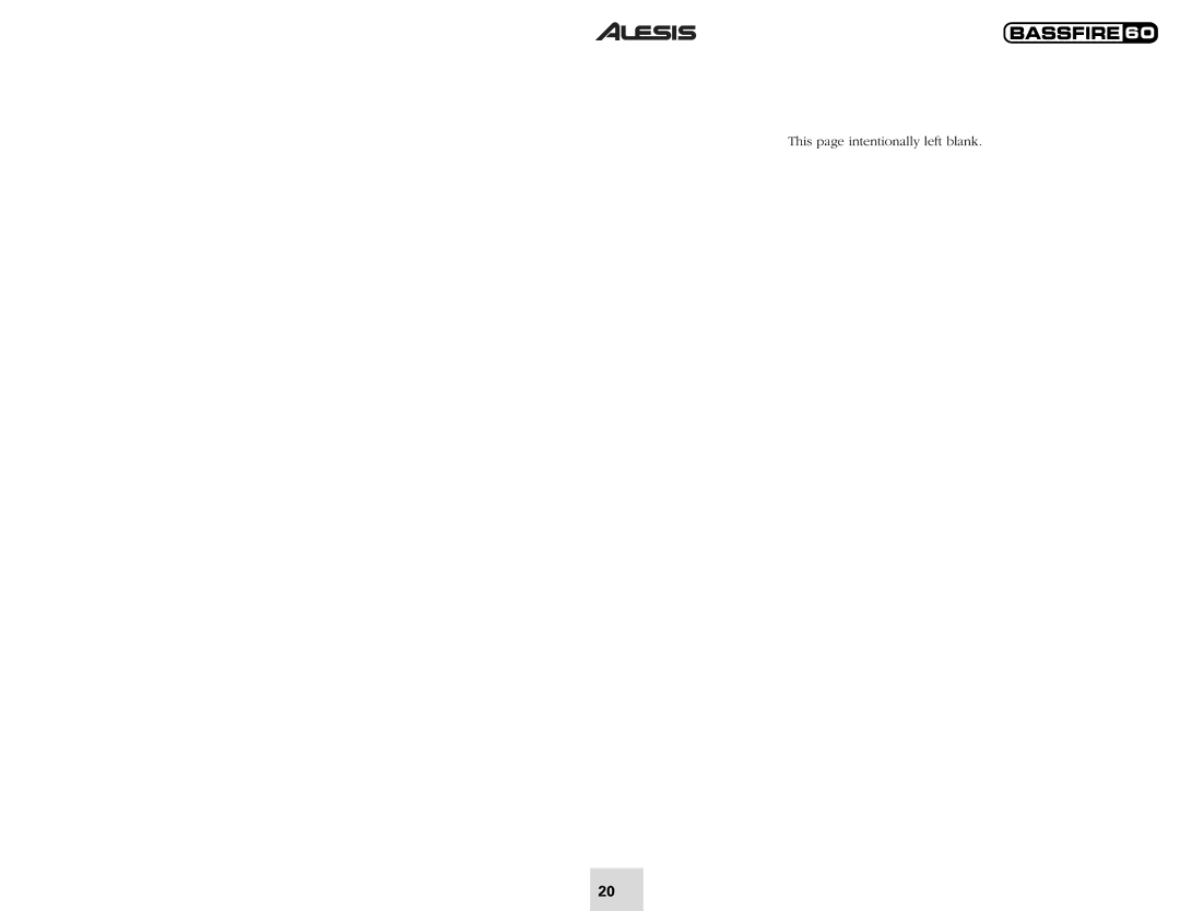 Alesis 60 quick start This page intentionally left blank 