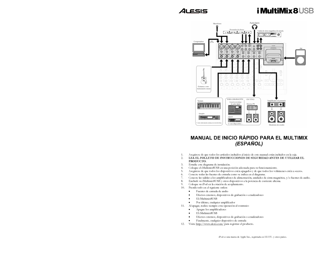 Alesis 8 quick start Español 