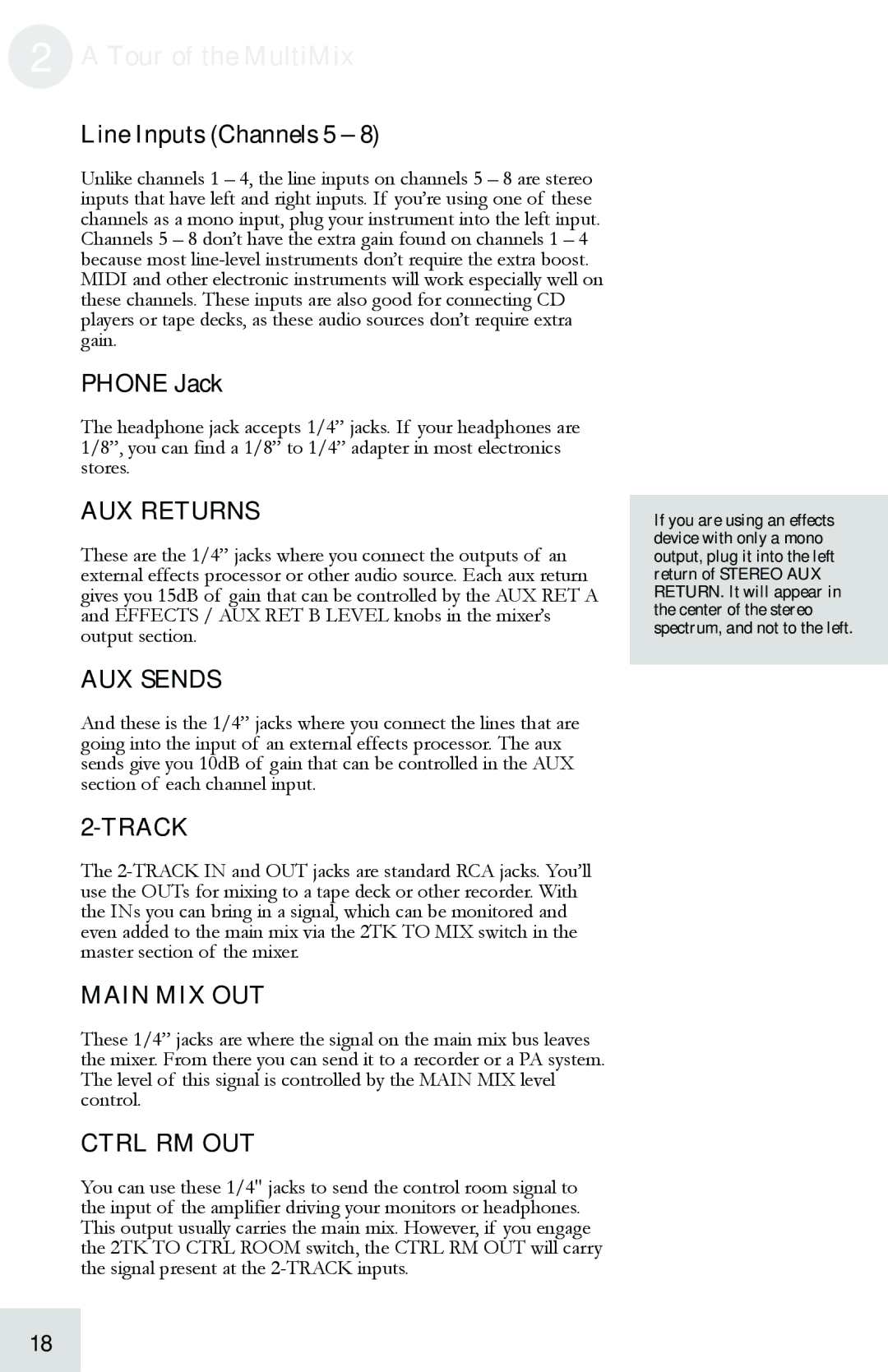 Alesis 8FX manual Tour of the MultiMix 