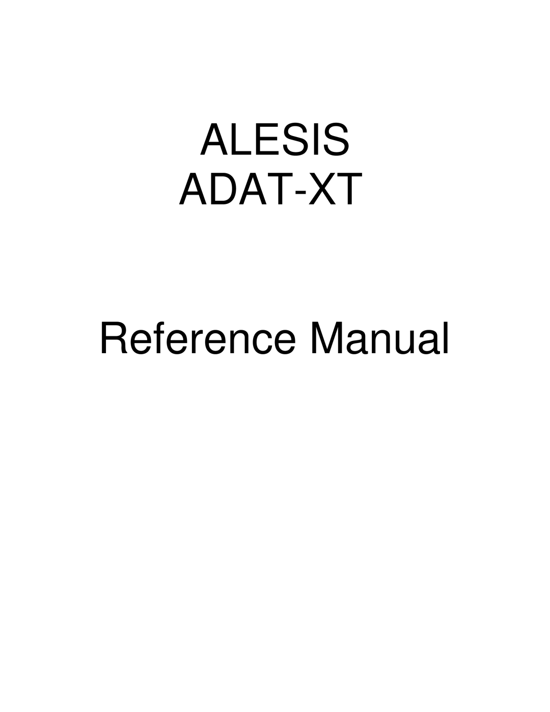 Alesis manual Alesis ADAT-XT 