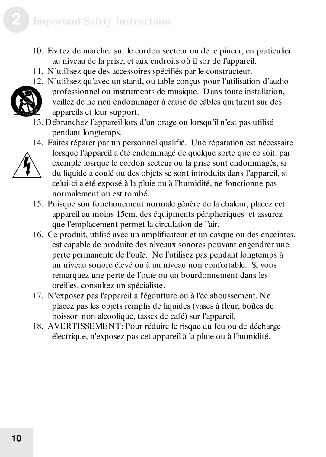 Alesis BassFX user manual Important Safety Instructions 