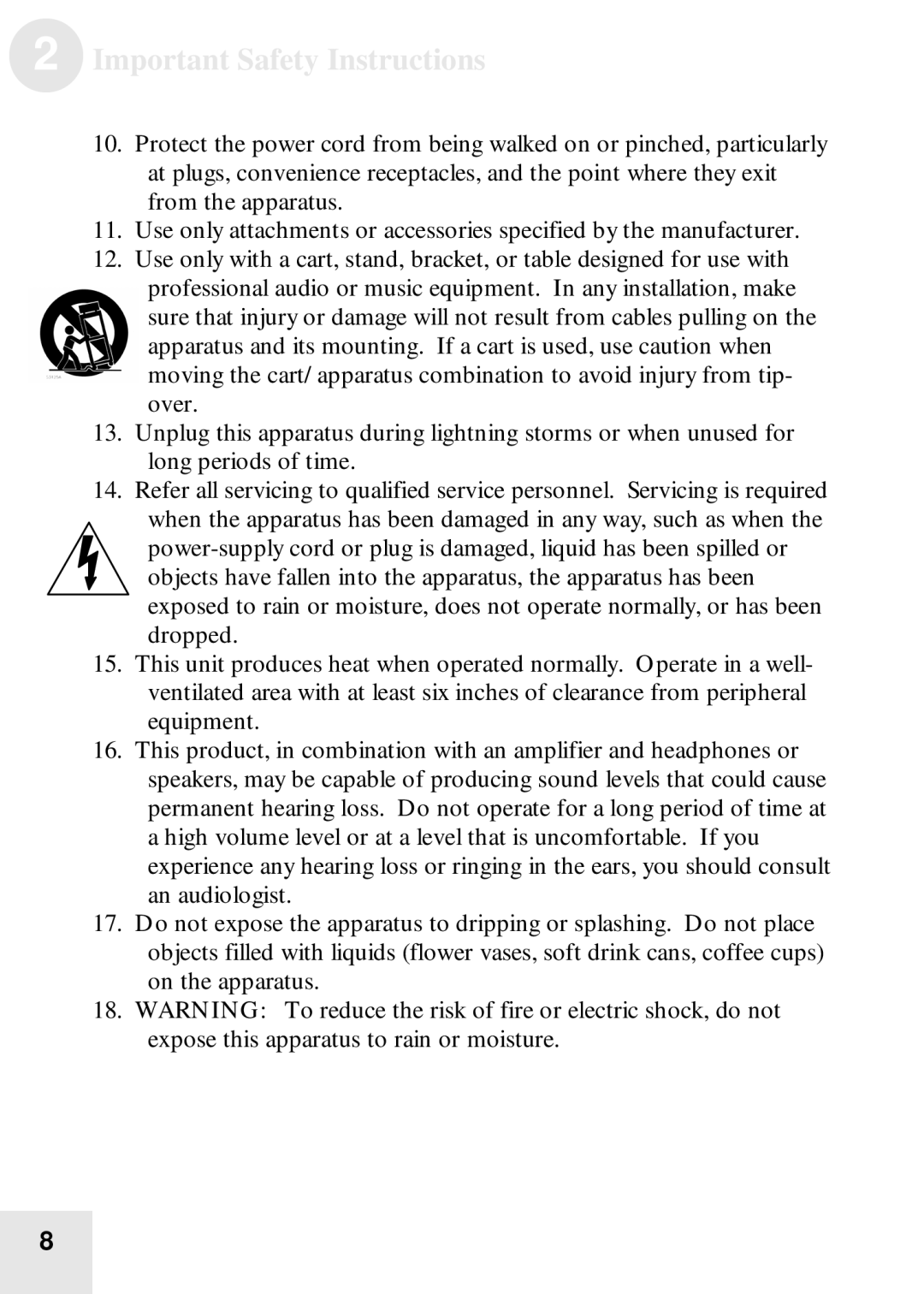 Alesis BassFX user manual Important Safety Instructions 