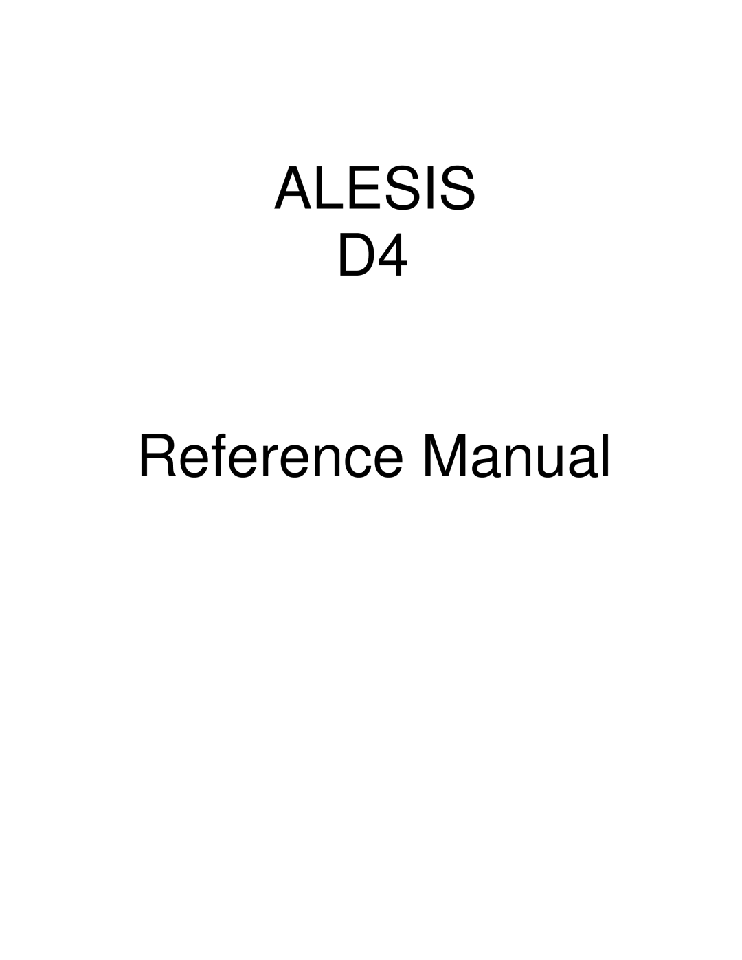 Alesis D4 manual Alesis 