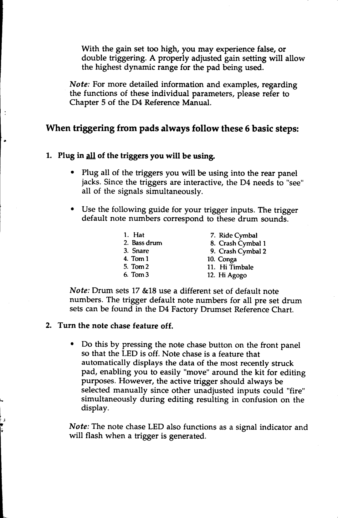 Alesis D4 setup guide When triggering from pads always follow these5 basic steps, Plugio a!! of thetriggersyouwill beusing 