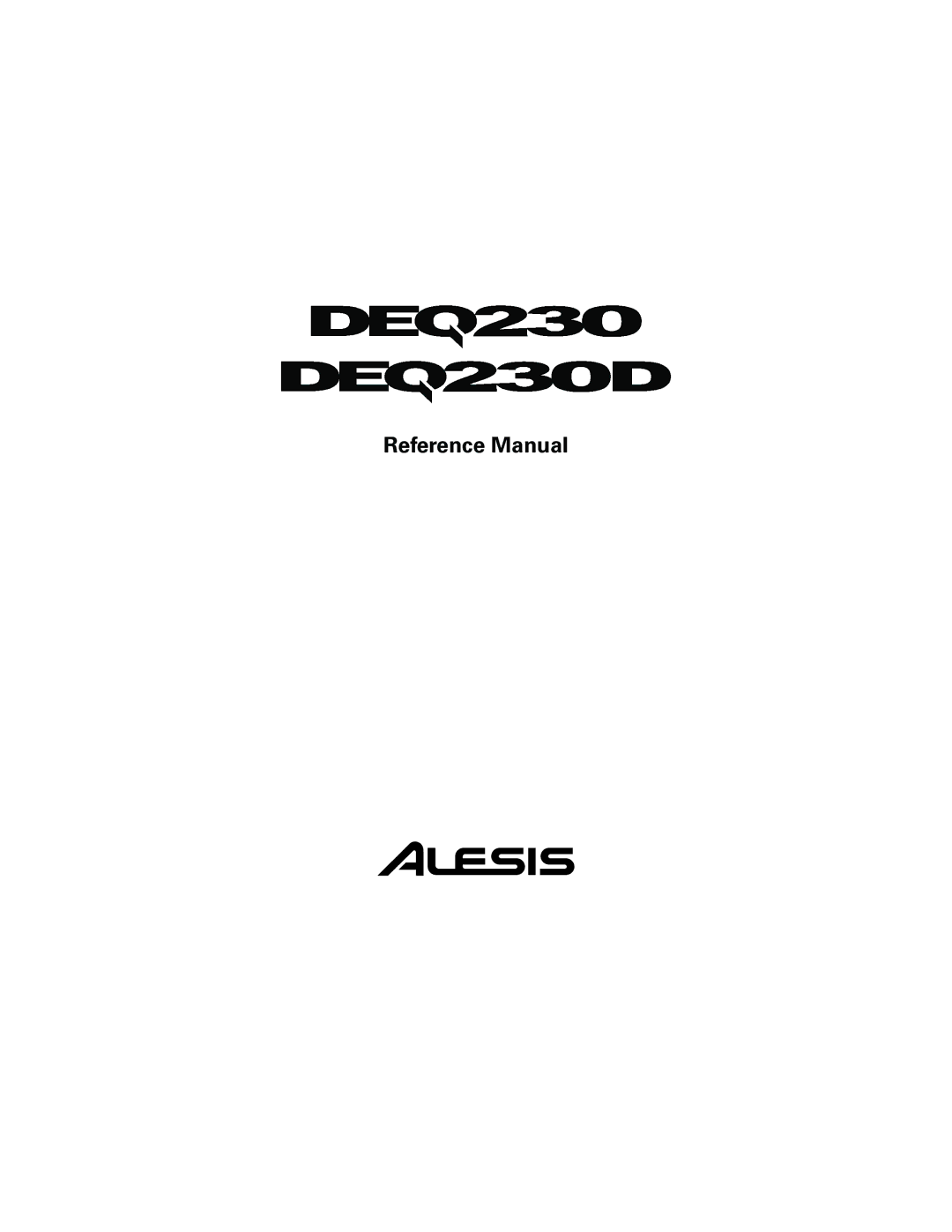 Alesis DEQ230D manual Reference Manual 