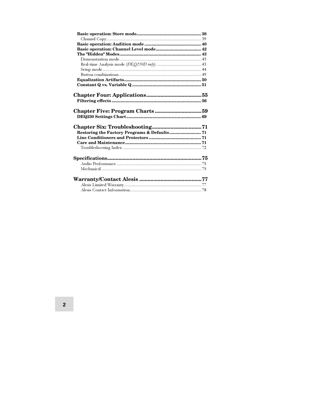 Alesis DEQ230D manual Chapter Four Applications 