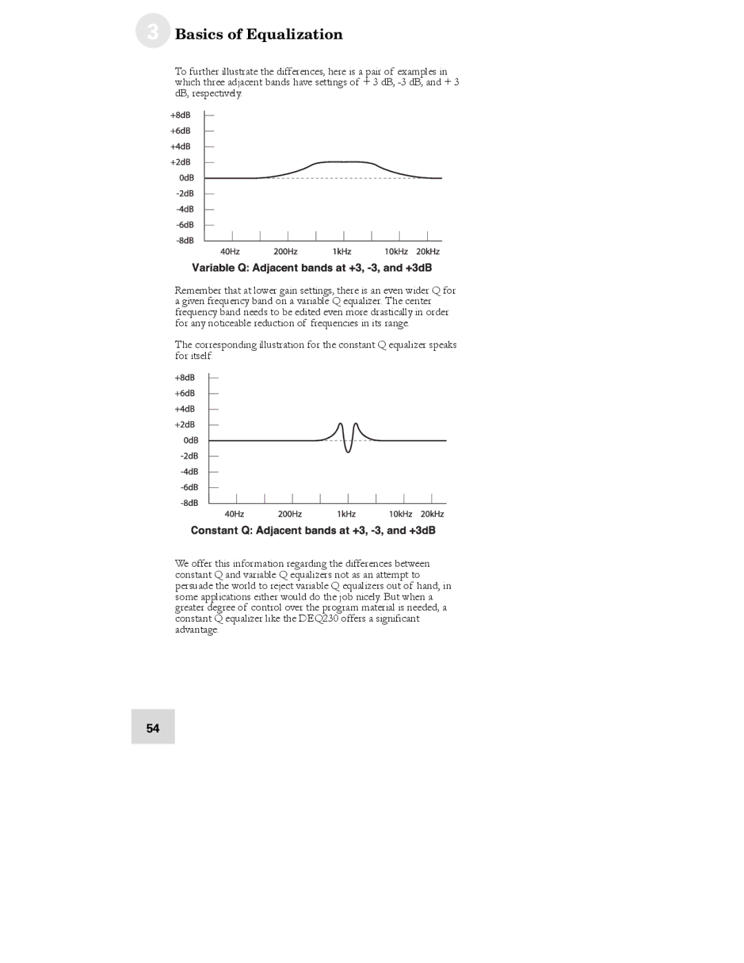 Alesis DEQ230D manual Basics of Equalization 