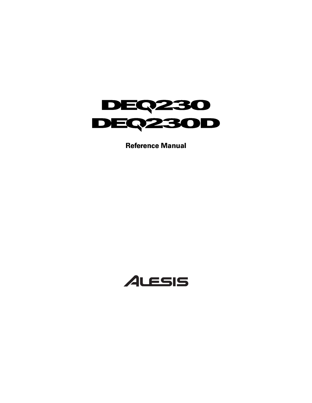 Alesis DEQ230D manual Reference Manual 
