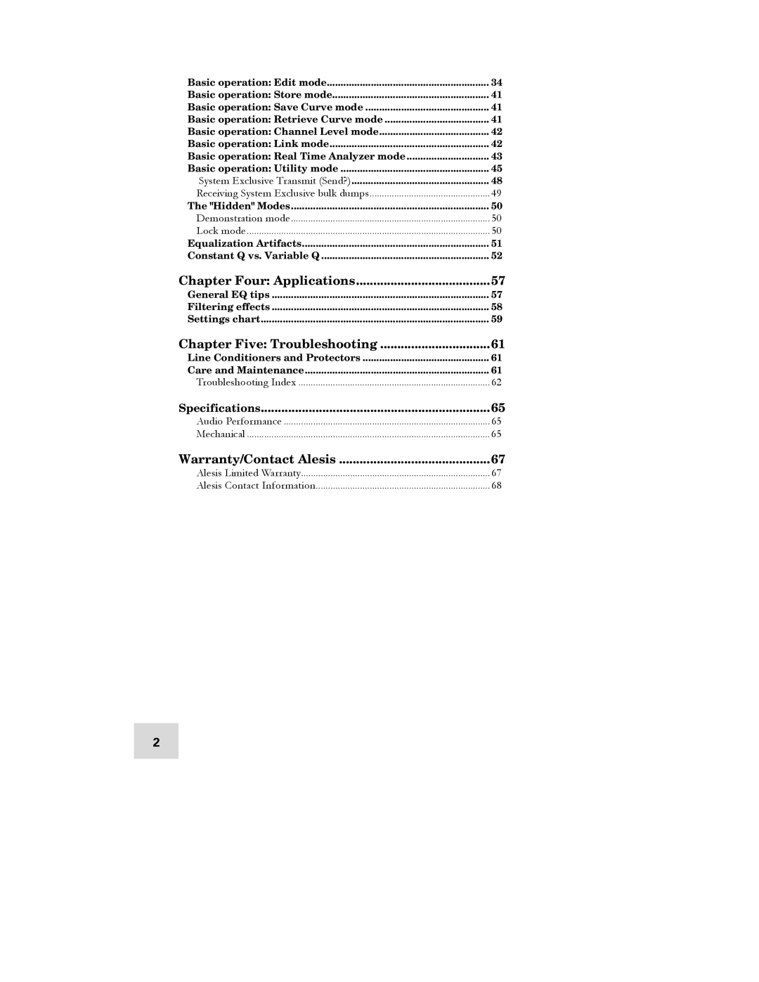 Alesis DEQ830 manual Chapter Four Applications 