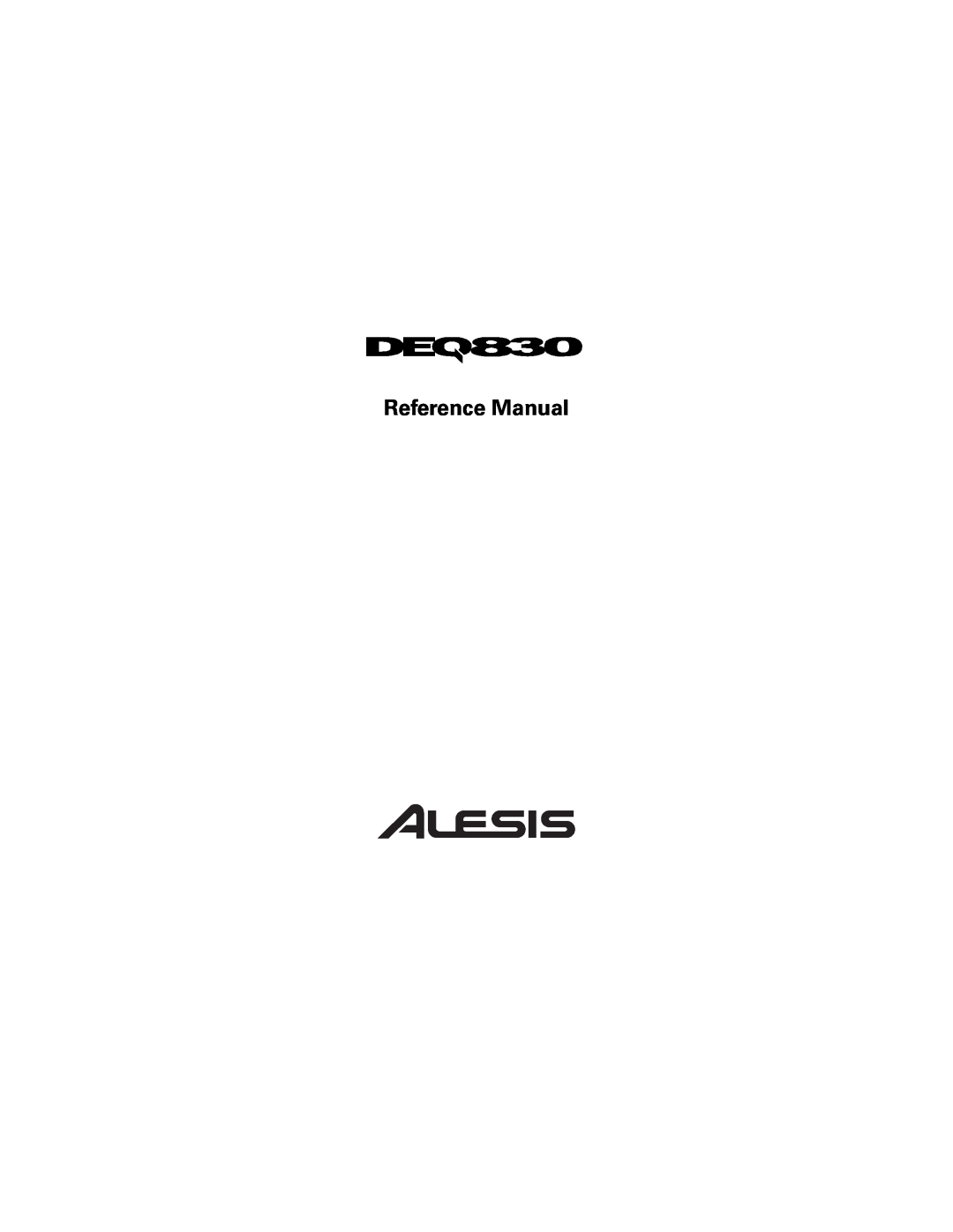 Alesis DEQ830 manual Reference Manual 