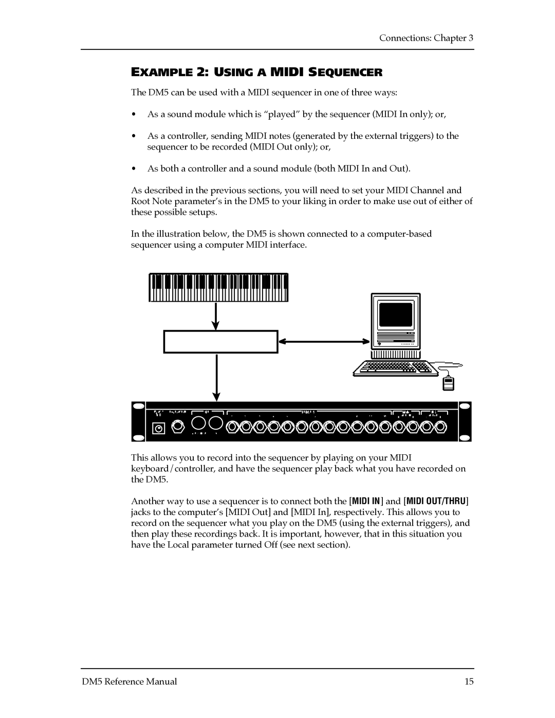 Alesis DM5 manual Example 2 Using a Midi Sequencer 