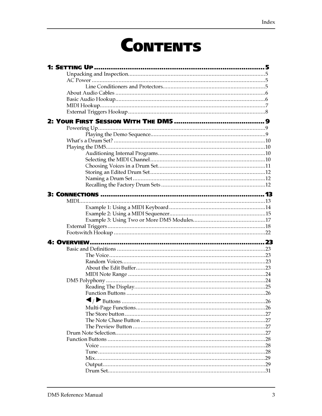 Alesis DM5 manual Contents 