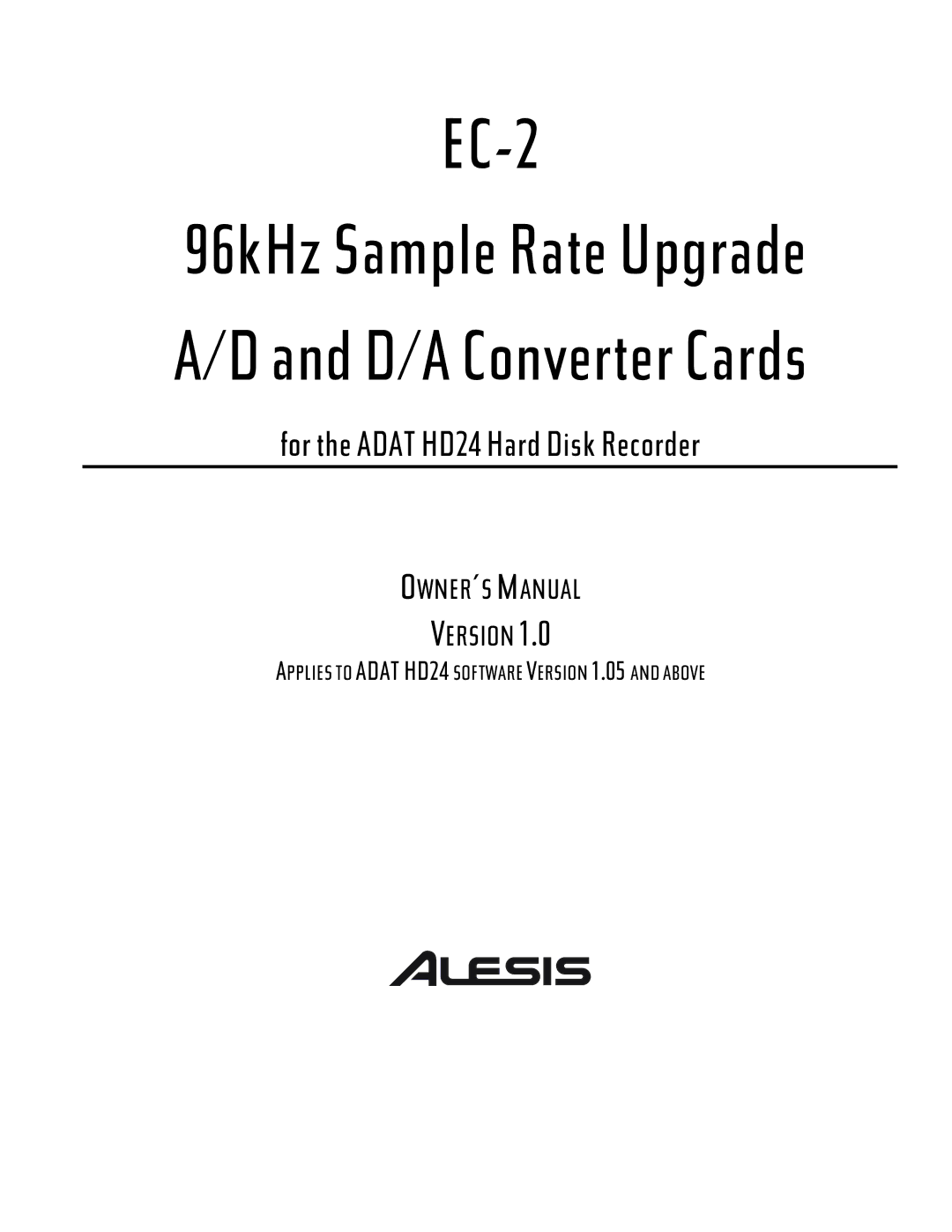 Alesis EC-2 owner manual 