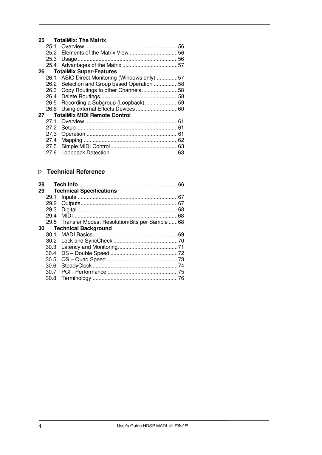 Alesis Hammerfall DSP System manual Technical Reference 