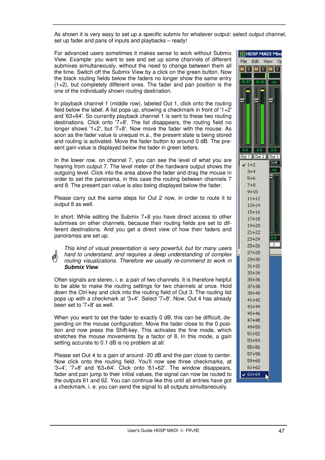 Alesis Hammerfall DSP System manual Submix View 