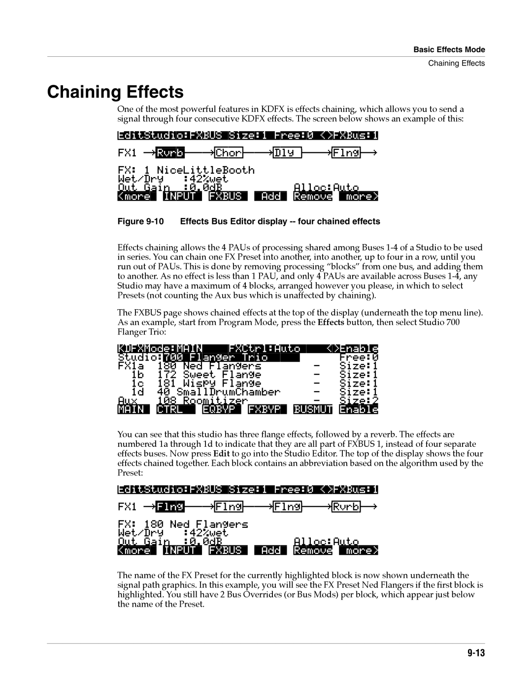 Alesis K2661 specifications Chaining Effects 