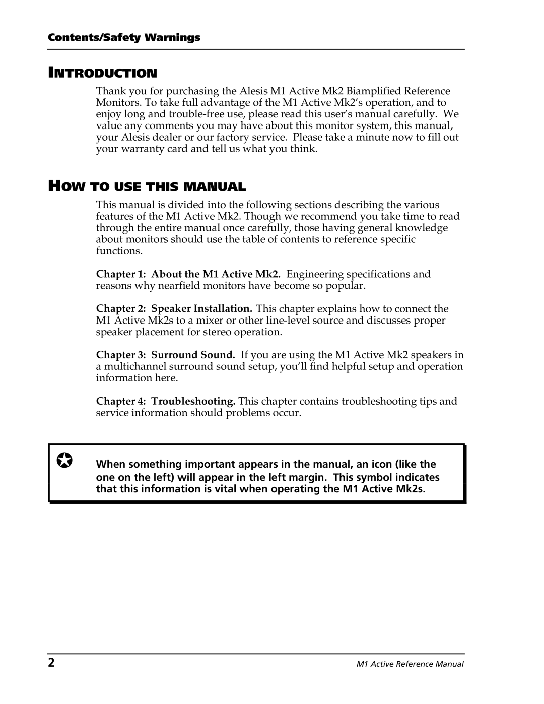 Alesis M1 Active Mk2 manual Introduction, HOW to USE this Manual 