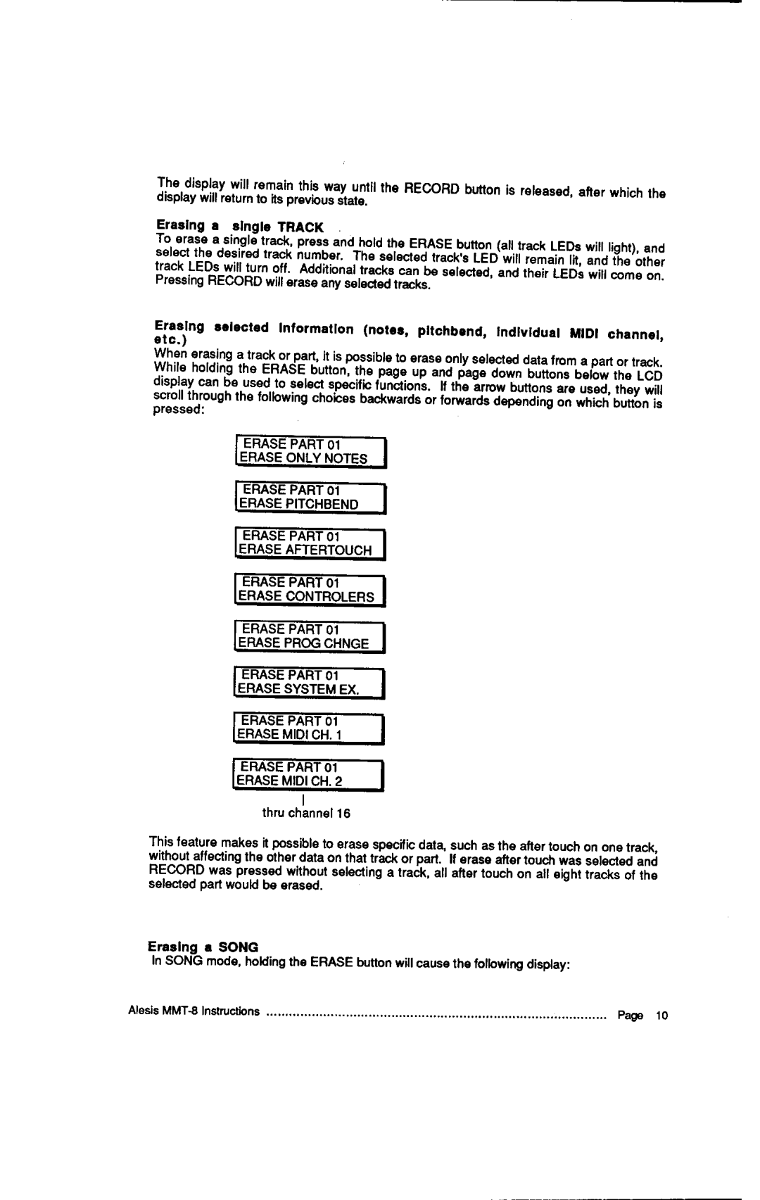 Alesis HR-16:B, MMT-8 instruction manual 