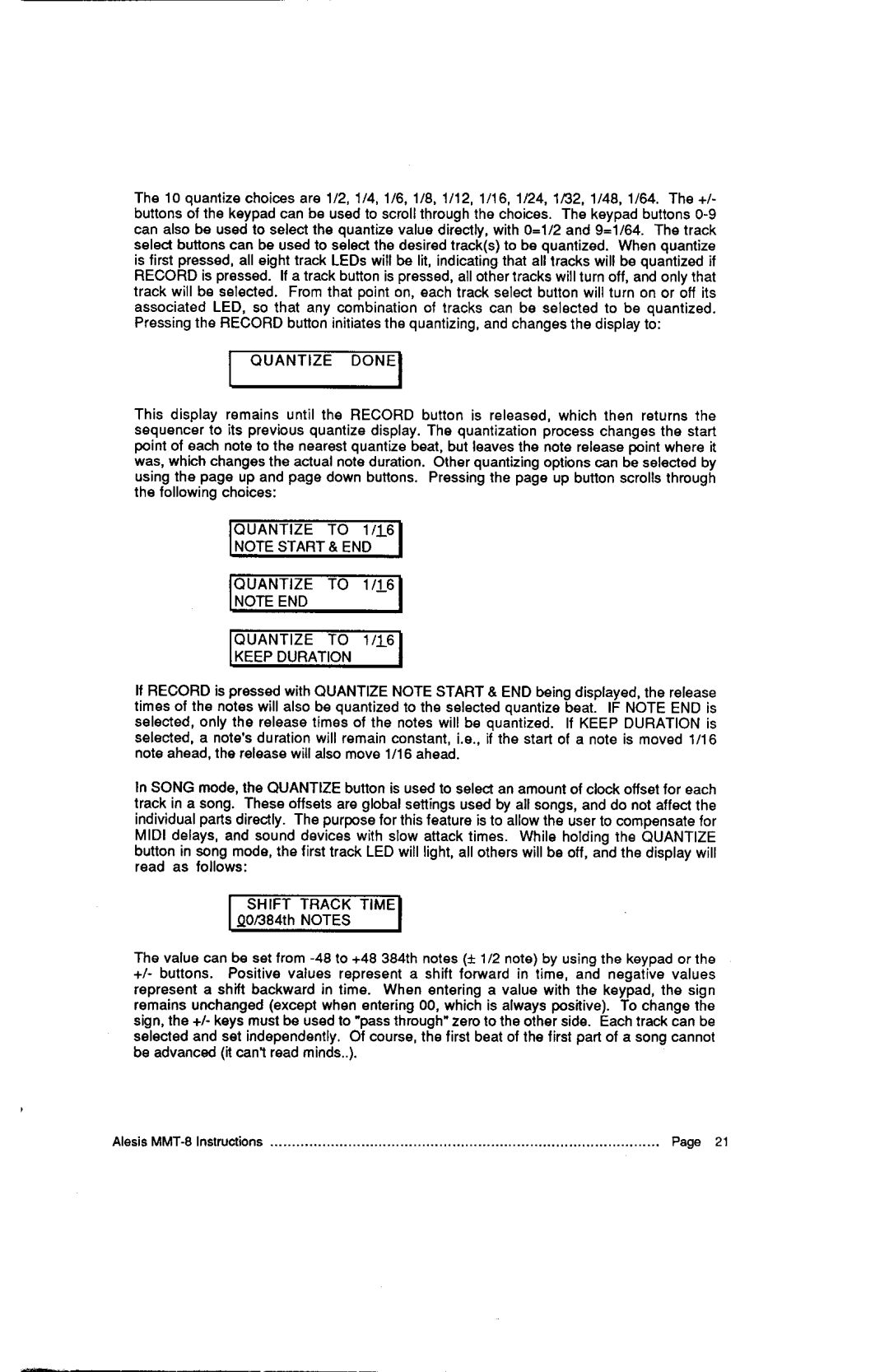 Alesis HR-16:B, MMT-8 instruction manual NOTEEND 1/L6 