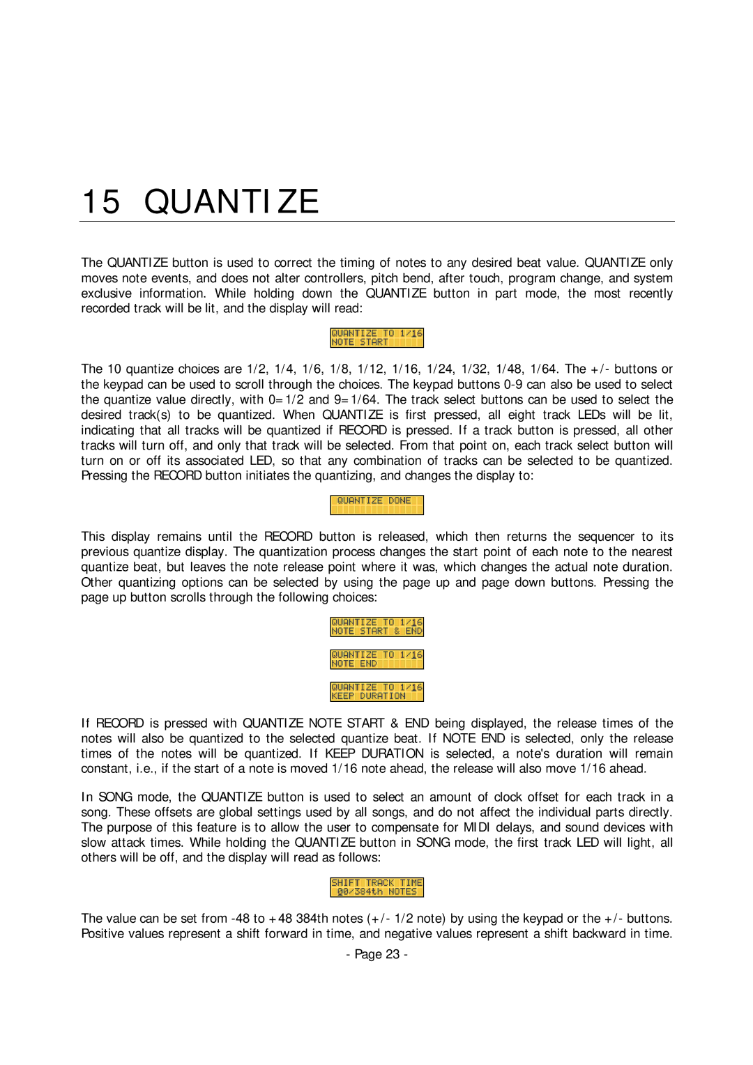 Alesis MMT-8 manual Quantize 