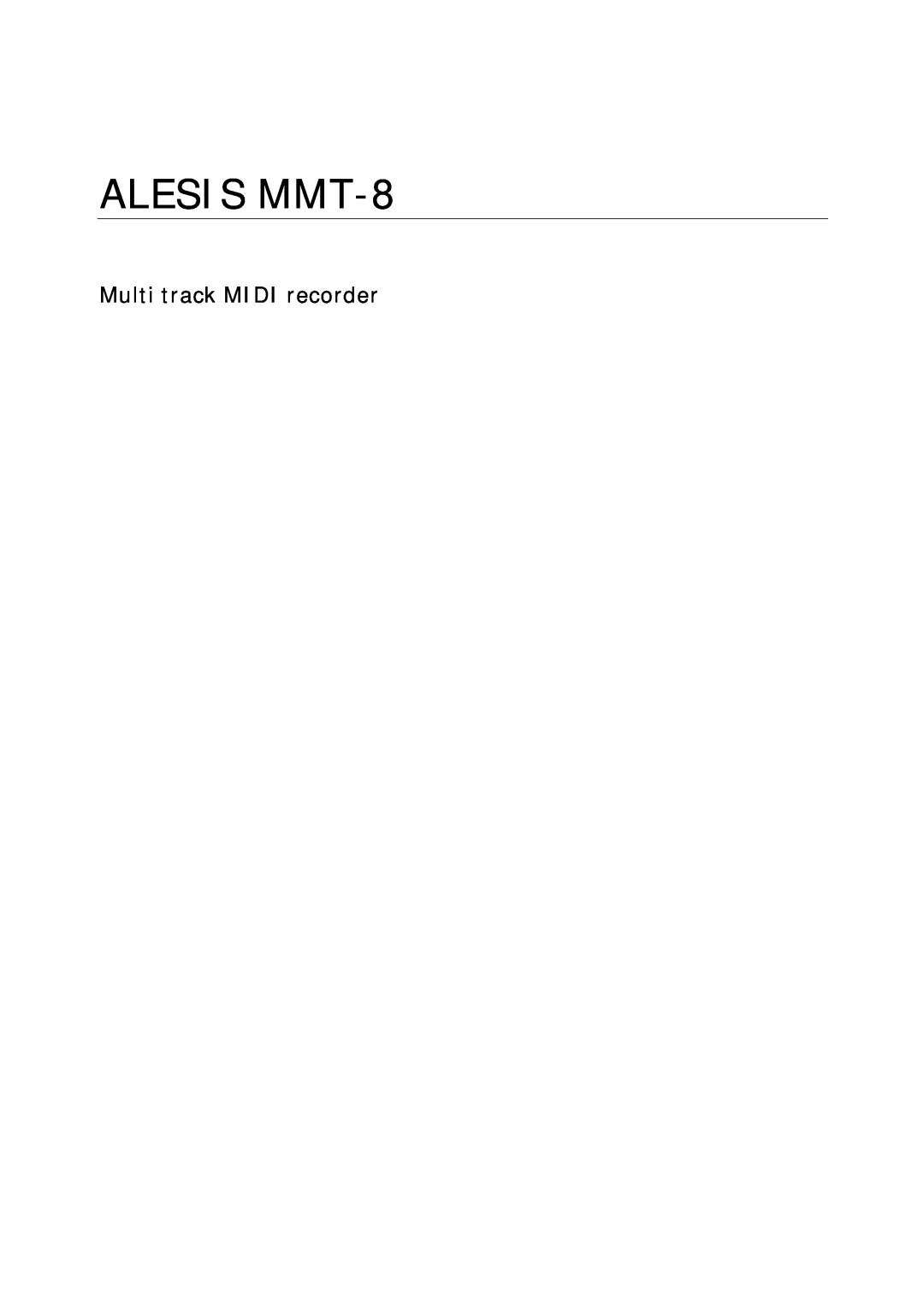 Alesis HR-16:B, MMT-8 instruction manual InstructionManual 