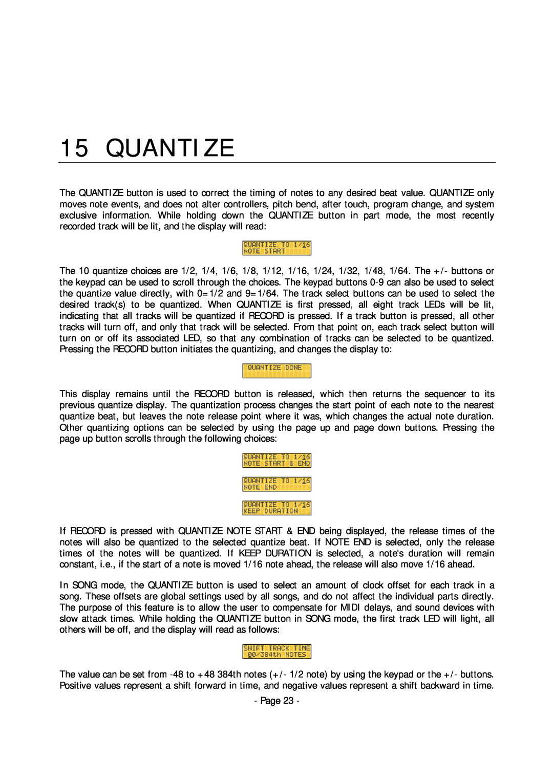 Alesis MMT-8 manual Quantize 
