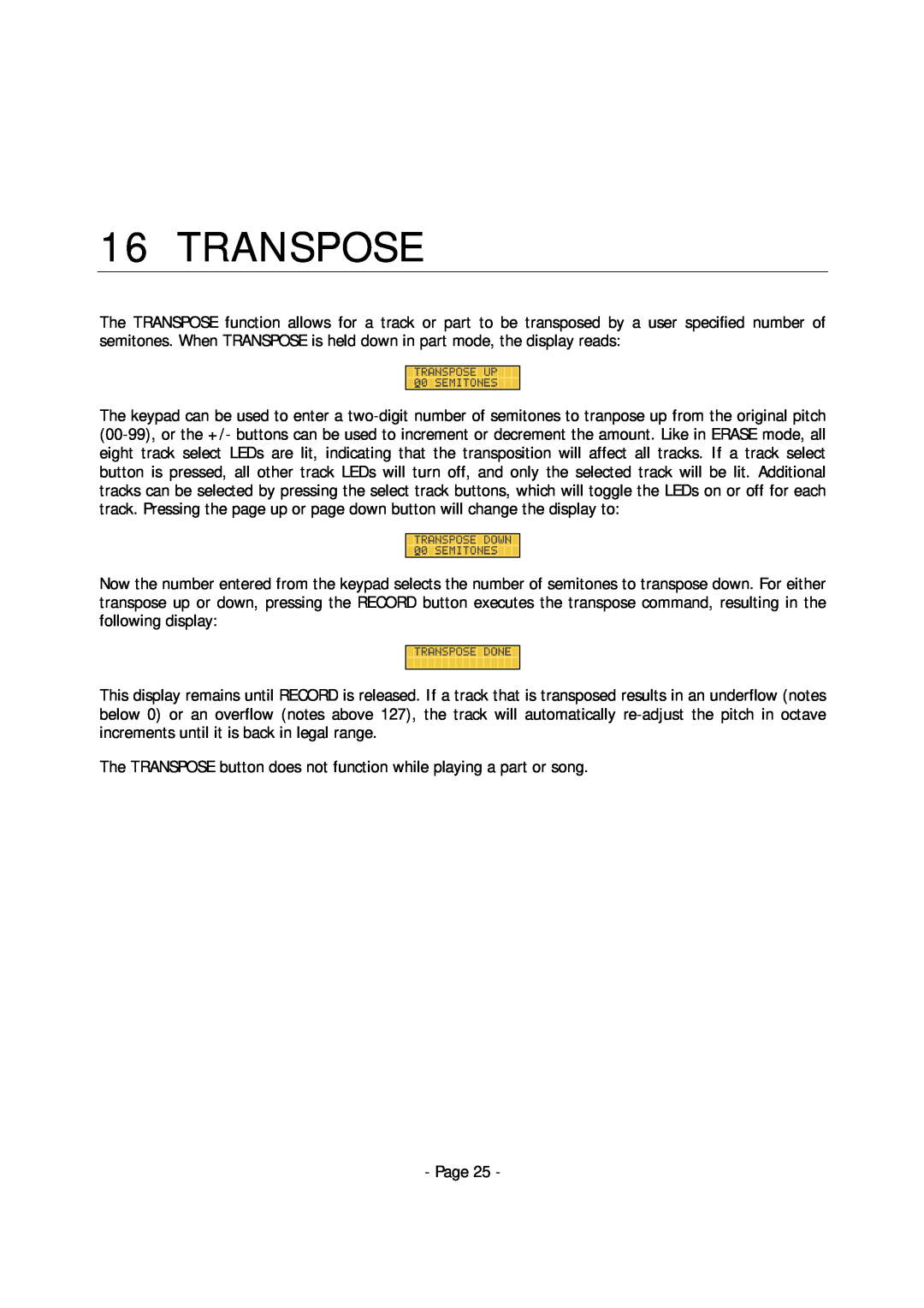 Alesis MMT-8 manual Transpose 