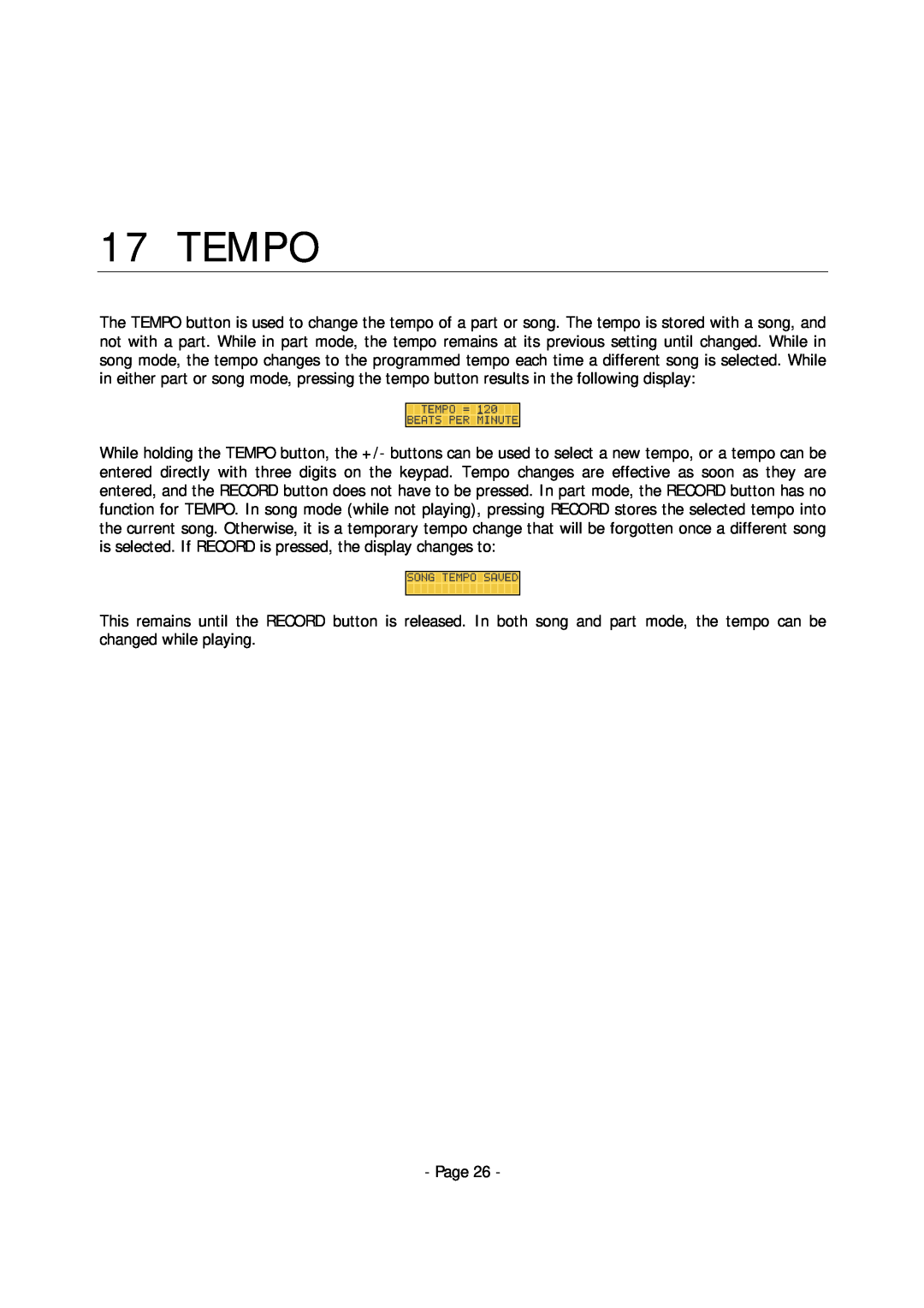 Alesis MMT-8 manual Tempo 