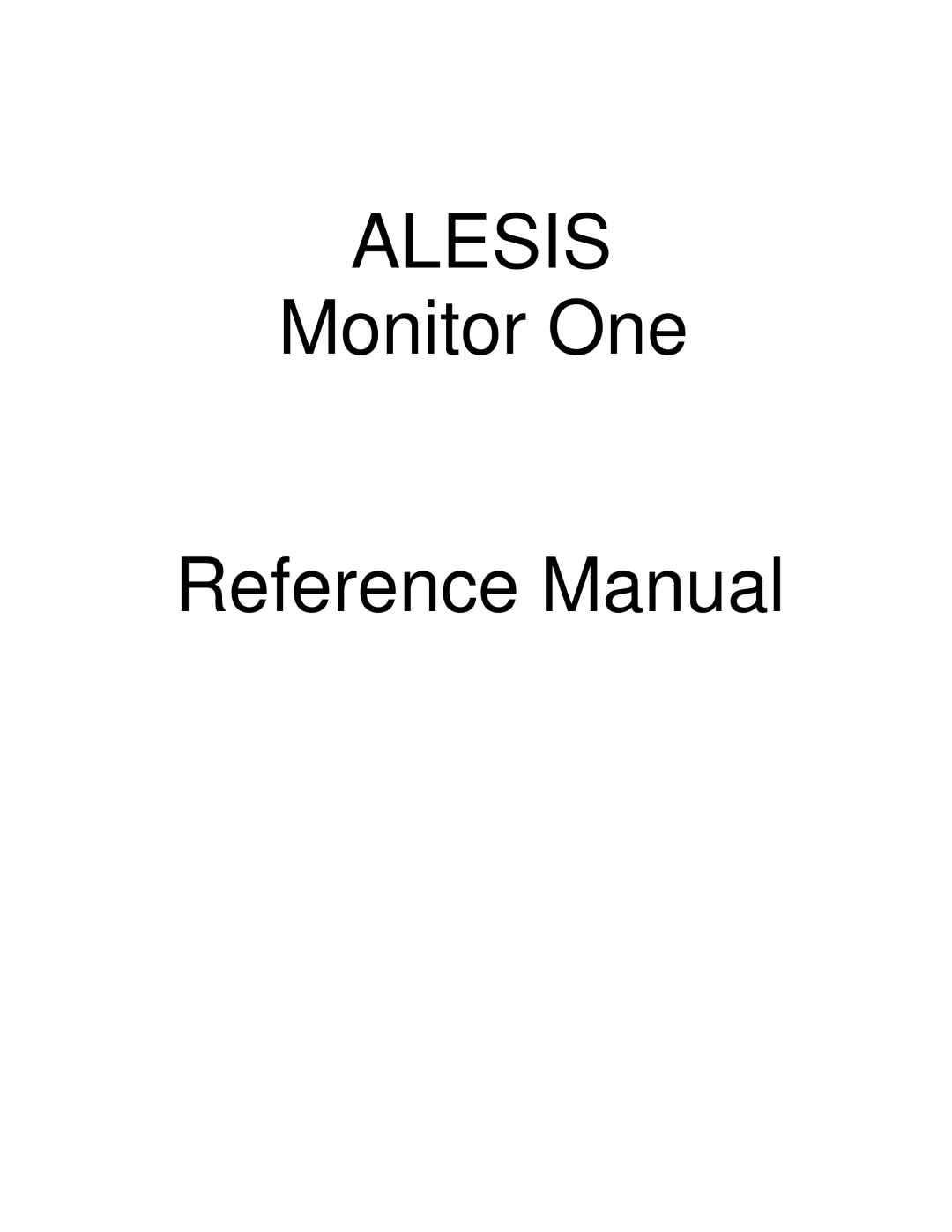 Alesis Monitor One manual Alesis 