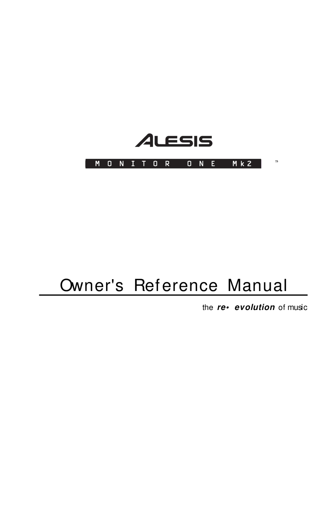 Alesis MONITORONEMK2 manual Owners Reference Manual 