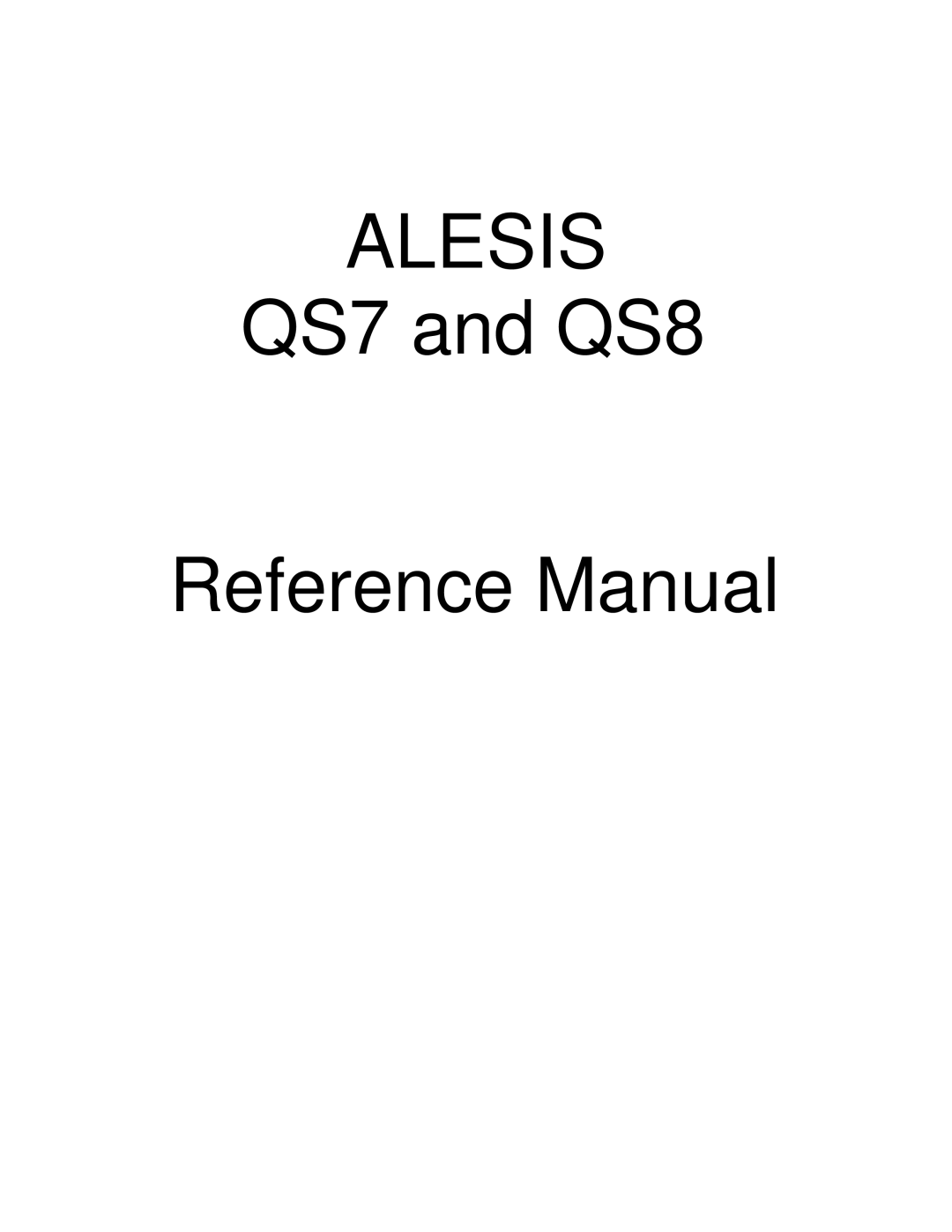 Alesis QS8, QS7 manual Alesis 