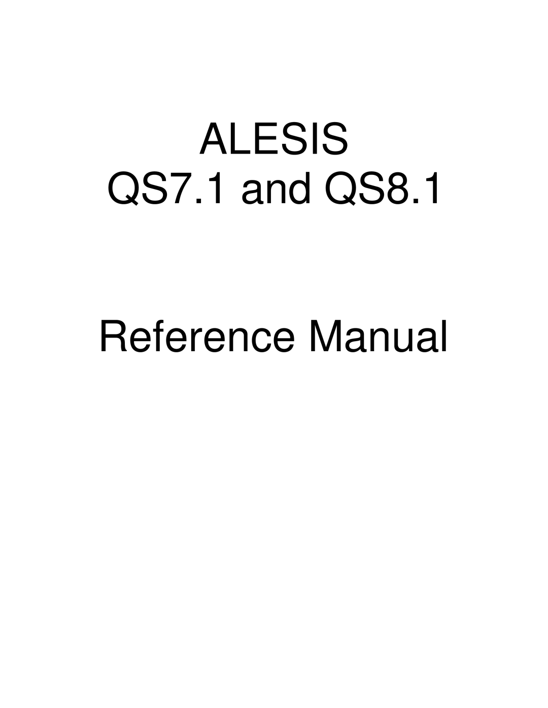 Alesis QS7.1, QS8.1 manual Alesis 