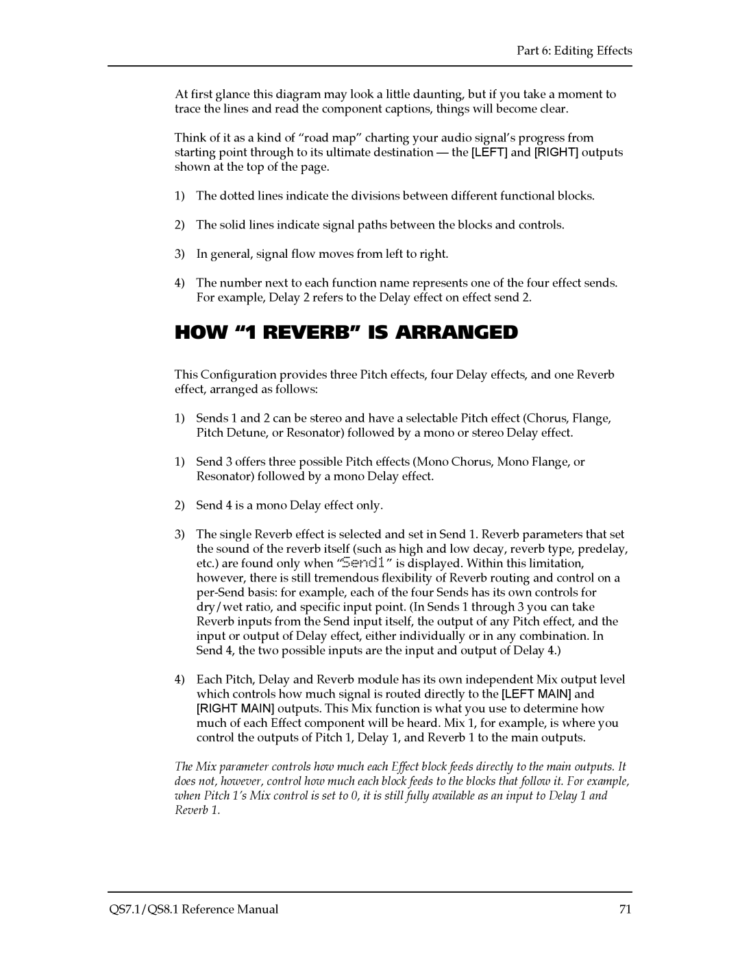 Alesis QS7.1, QS8.1 manual HOW 1 Reverb is Arranged 