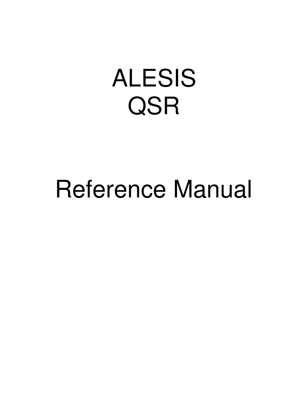 Alesis QSR 64 manual Alesis QSR 