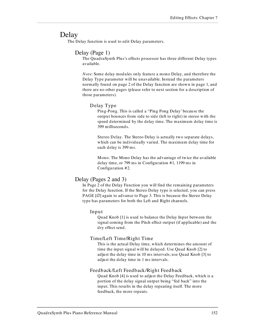 Alesis QuadraSynth Plus manual Delay Pages 2 