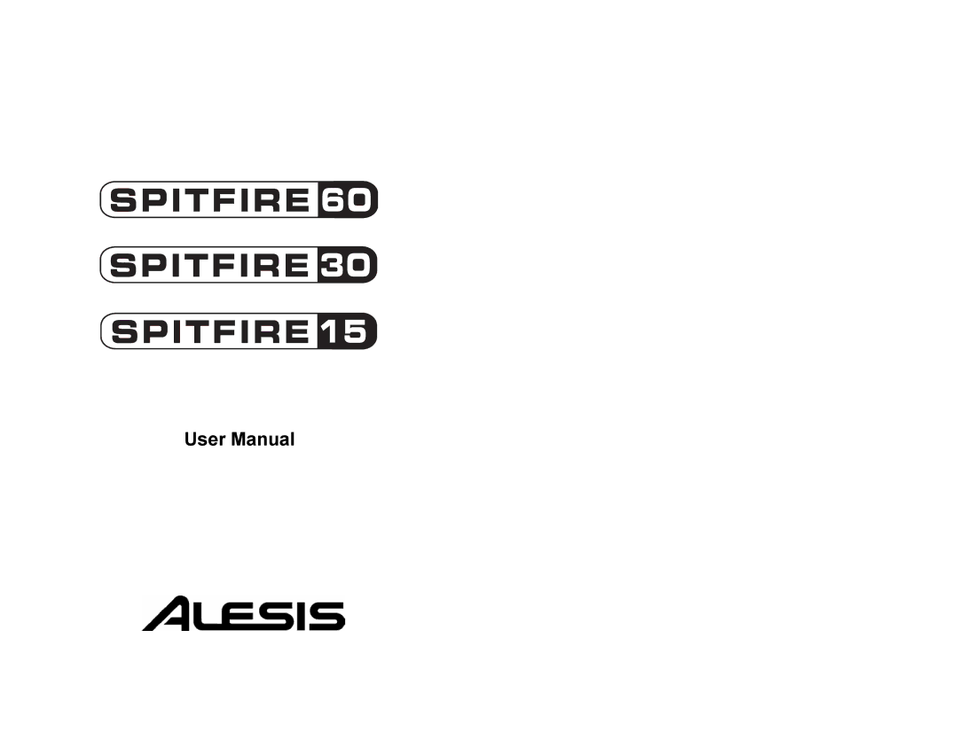 Alesis Spitfire 60, Spitfire 30 user manual 