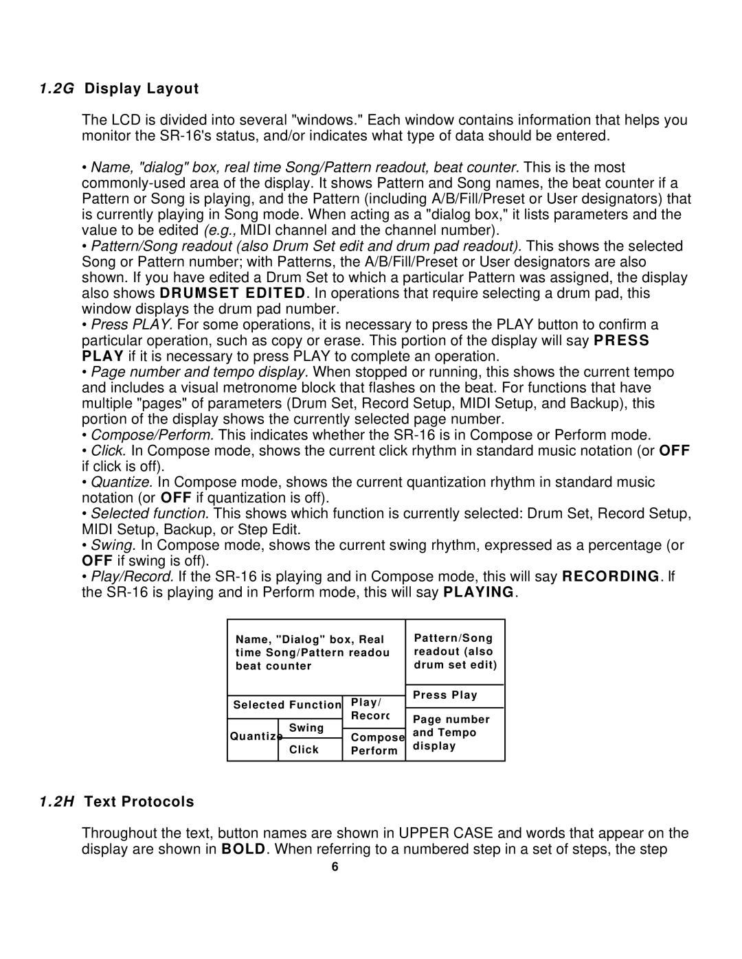 Alesis SR-16 manual 2G Display Layout, Text Protocols 