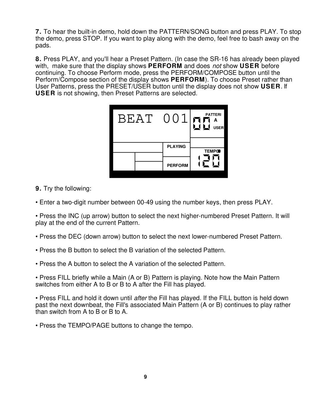 Alesis SR-16 manual Beat 