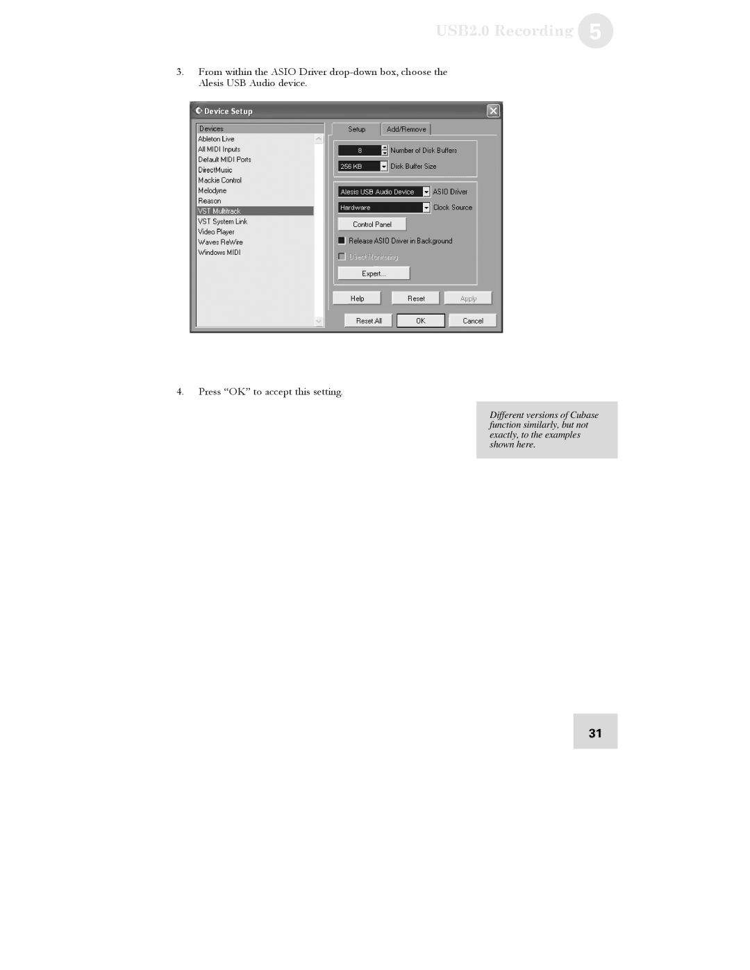 Alesis manual USB2.0 Recording 